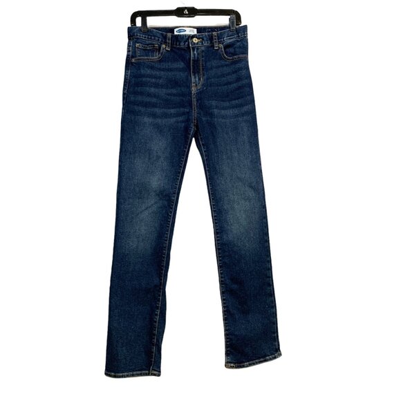 Old Navy Youth /Boy High Rise Straight Built-in-Flex Blue Denim Jeans Size 18 - Picture 1 of 9